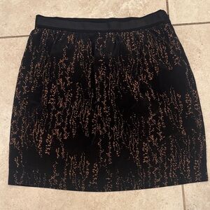 GAP Black Mini Skirt with Brown Pattern